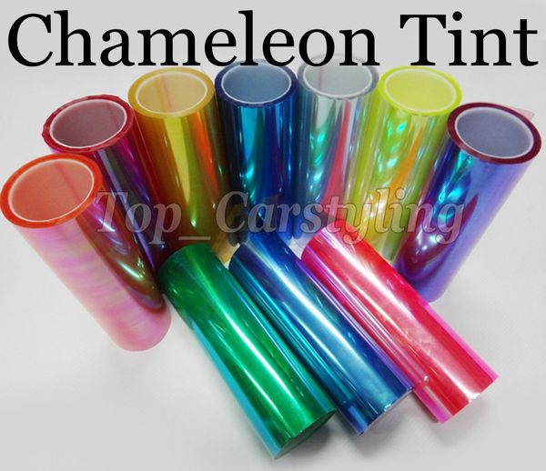 12 Rollen Lot Neo Chrome Chameleon Scheinwerfer-Tönungsfolie, hintere Autolichter, Rücklichter, Tönung, Größe 0,3 x 10 m/Rolle, kostenloser Versand