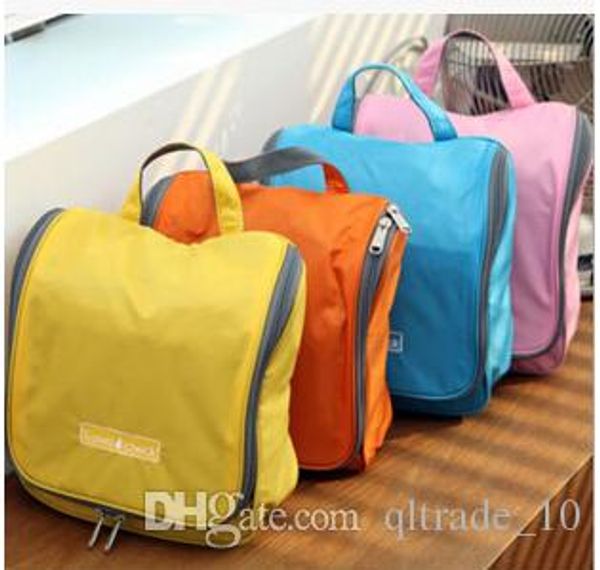 

4 colors 23*23*10cm 2015 candy color makeup multifunctional travel waterproof bag organizer cosmetic bag washing bag handbag ljjc319 50pcs, Blue;pink