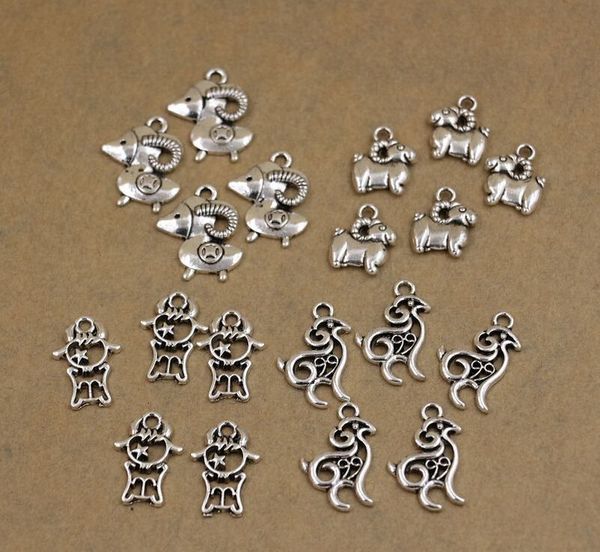 

200 pcsantique silver zinc alloy mixed cute sheep charms pendants jewelry diy, Bronze;silver