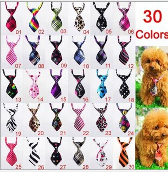 Cão ajustável Gato Pet Adorável Adorável sweetie Grooming Tie Gravata Desgaste 30 padrão de Produtos de Roupas Venda HJIA100