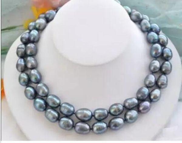 BREEST редкий натуральный 12-15 мм Южное море Черное синее жемчужное ожерелье 35 