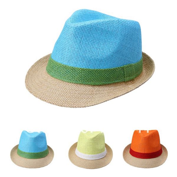 

wholesale-in stock(1pcs/lot) brand new fashion men/women summer straw beach sum hat jazz caps fedoras hat ing, Blue;gray