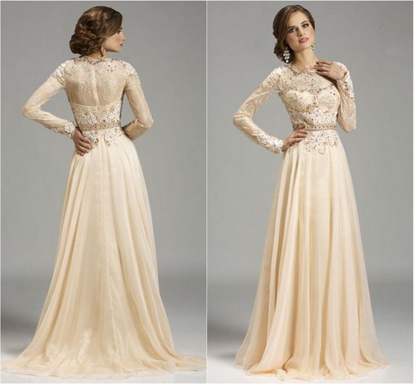 

2016 fashion new arrival charming a-line/princess long sleeves high neck chiffon applique sweep train evening dresses, Black;red