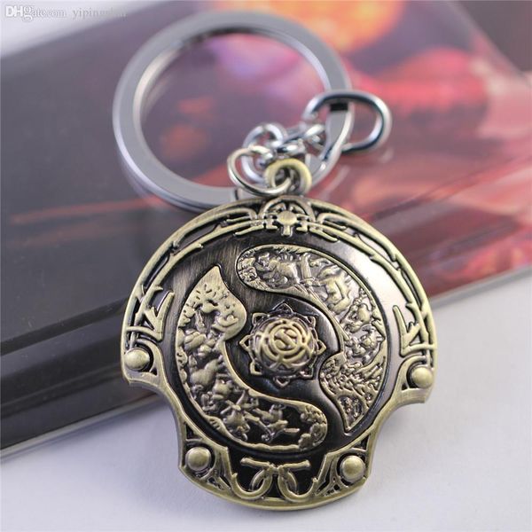 

wholesale-1 pc online game dota 2 keychain dota 2 aegis of champions model shield key chain, Silver