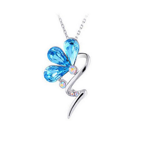 

austrian crystal necklace pendant female 3 colors necklace for women gift jewelry 8222, Silver