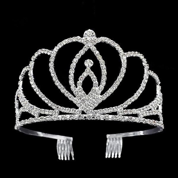 

crystal bridal tiara party pageant luxury crown silver plated wedding crowns hairband hair clips wedding hair accessories of tiaras