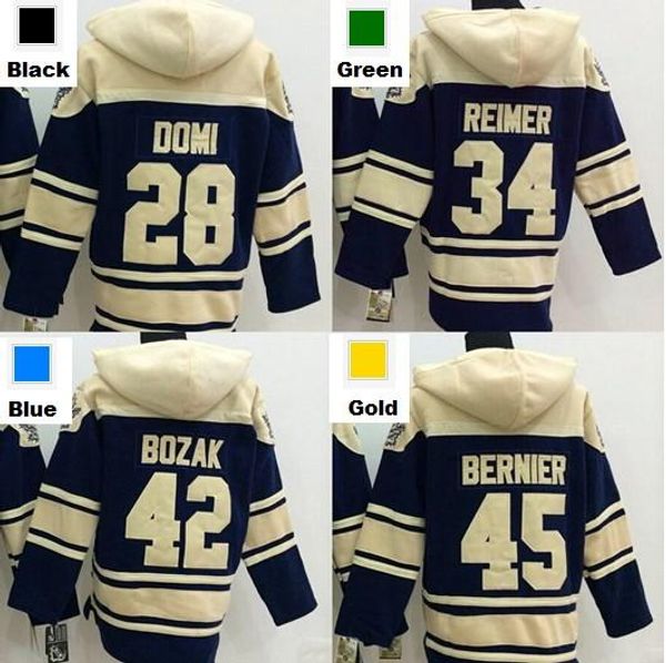 

2016 new, hoodie 13 mats sundin 28 tie domi 34 james reimer 42 tyler bozak 45 bernier old time hockey jersey hoodie sweatshirt, Black;red