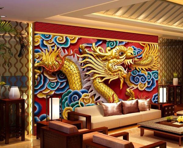 

custom p wallpaper large 3d sofa tv background wallpaper mural wall dragon clouds 3d mural wallpaper 20156028
