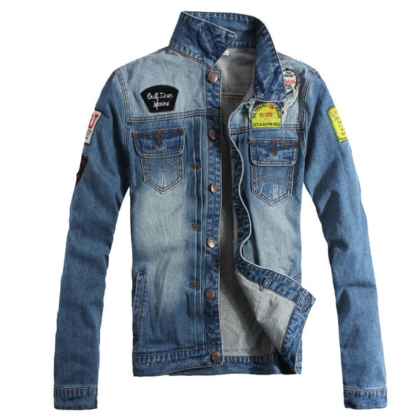 

fall-men's jean jacket with whole water wash cotton casual motorcycle with plus size 5xl cjk18, Black;brown