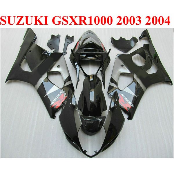 ABS-Motorradteile für Suzuki GSXR 1000 K3 K4 2003 2004 Verkleidungsset GSXR1000 03 04, komplett schwarz glänzendes Verkleidungsset BP46