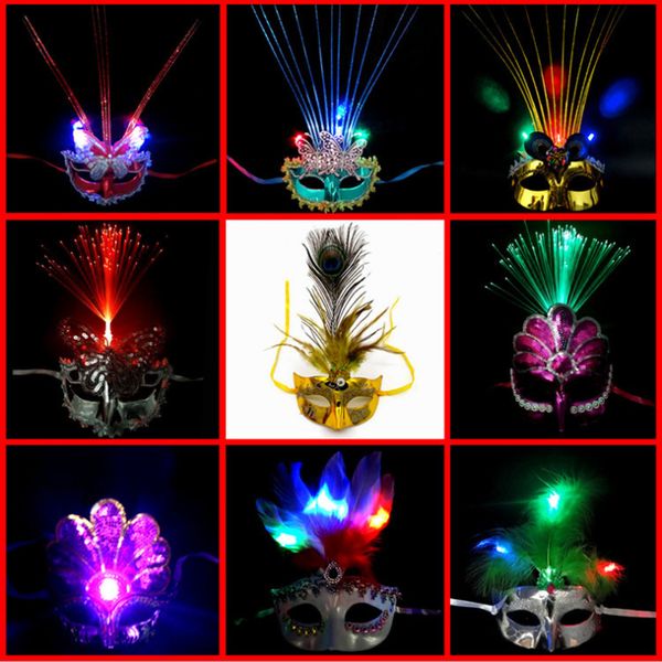 

Bright Light Butterfly/Peacock Color Kids Mask Half Face Feather Birthday Party Children Mask Halloween Dancing Kids Decoration Mask 10pcs