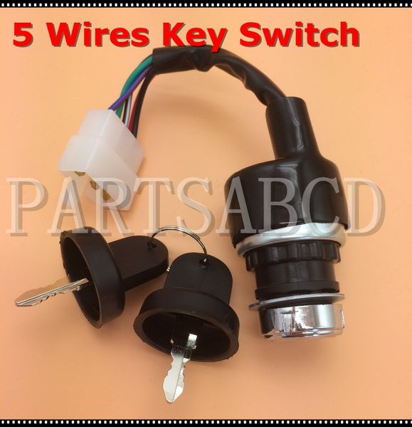 

wholesale- 5 wires ignition start key switch 50cc 110cc 125cc 150cc 250cc atv quad go kart buggy parts