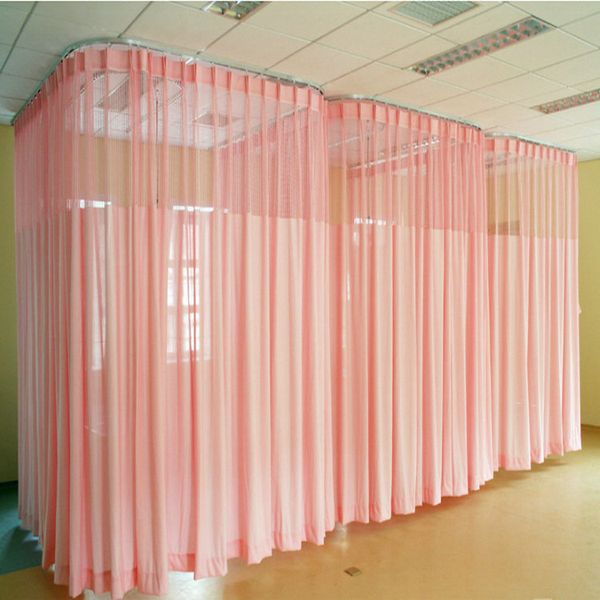 Hospital Fireproof Solid Color Curtains Room Divider Curtain For