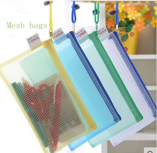 A4 водонепроницаемый сетки данных прекрасный канцелярские бумажный мешок студенты получают мешок прозрачный молнии конверт