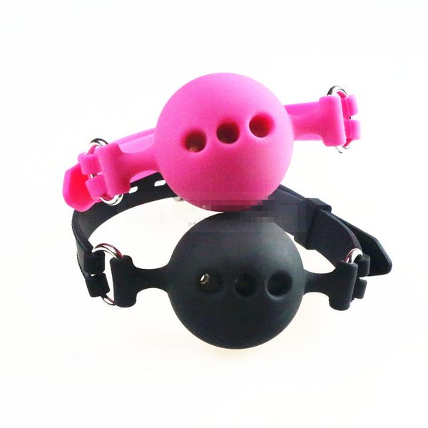 

breathable mouth ball gag full silicone mouth bite with hole toys for women