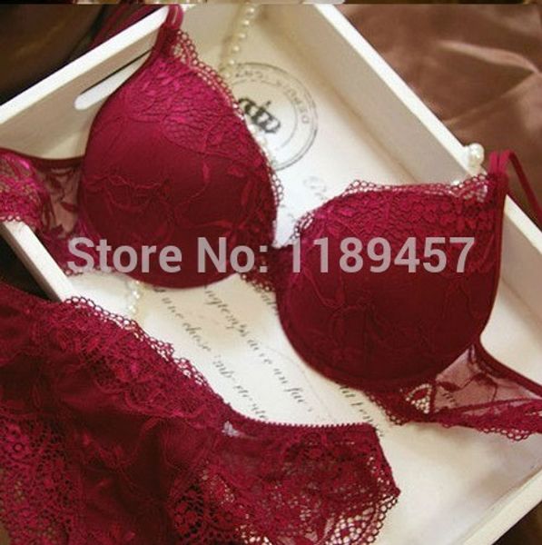 

wholesale- the women's deep v half-transparent lace bra, brassiere, set of underwear, w145,wholesale,12sets, Red;black
