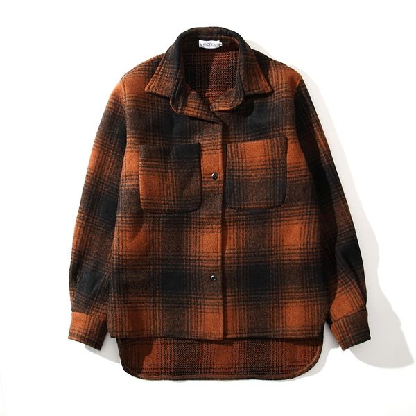 

2018 Новый зимний хип-хоп мужской унисекс негабаритный плед винтажный толстый карм