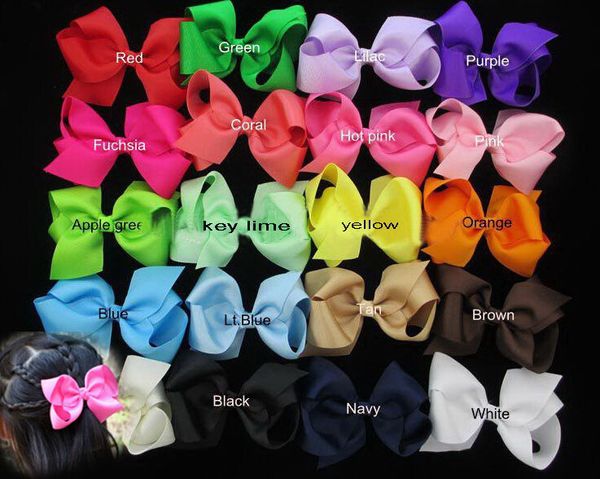 

100pcs/ 6 inch big ribbon bows boutique baby hair headband baby girls hair accessories for baby headband/princess, Slivery;white