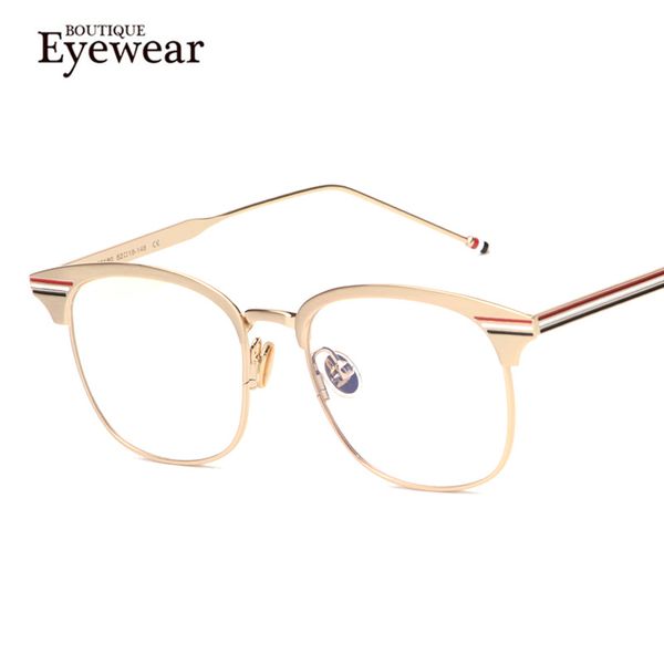 

wholesale- boutique fashion women square designer metal frame optical eye glasses men eyeglasses h1684, Silver