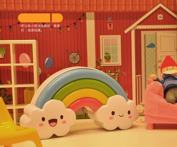 

радуга светодиодный ночник 10шт сумка, творческая энергия-голос мобильный аккумулятор питания установлены ночники diy наклейки на стены