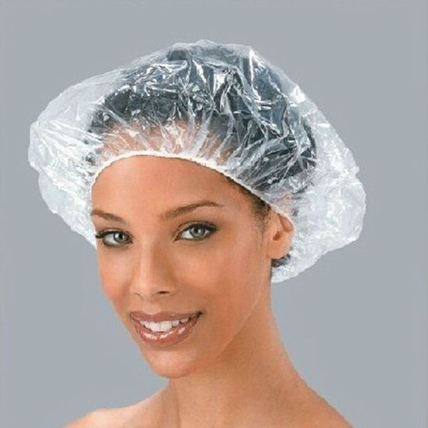 

wholesale- 100pcs/pack useful disposable thick plastic elastic shower caps for shower trays zq602654