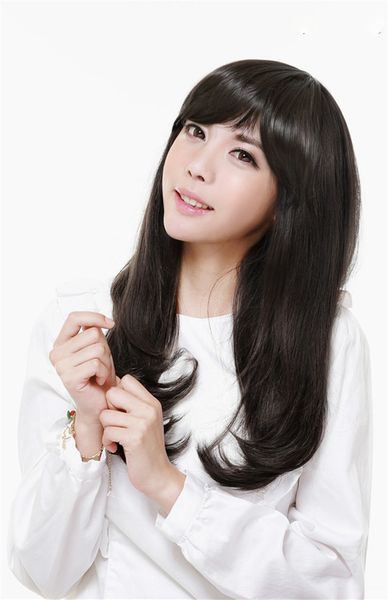 Straight Oblique Fringe Bangs Grade 5a Brazilian 100 Human Hair