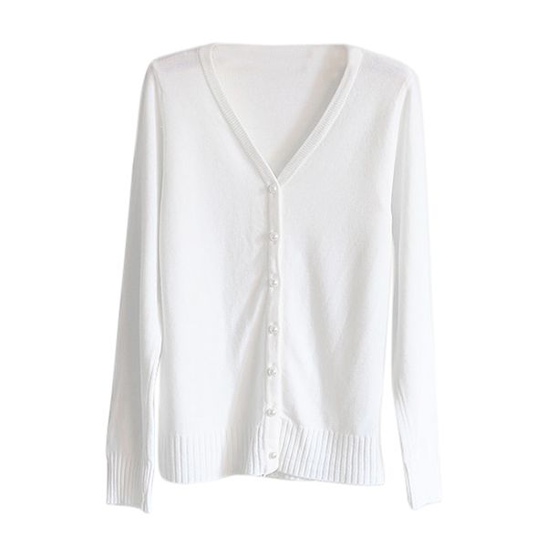 

wholesale- women knitted sweater v-neck long sleeve cashmere cardigan, White;black