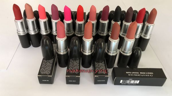

Aaa quality brand make up matte ruby woo heroine velvet teddy lip tick 3g long la ting lip tick 18 color random color