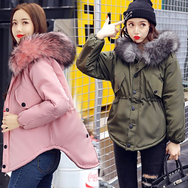

autumn winter hi lo dovetail puffer jacket down winter fashion price retail wholesale fur hood parka women, Black