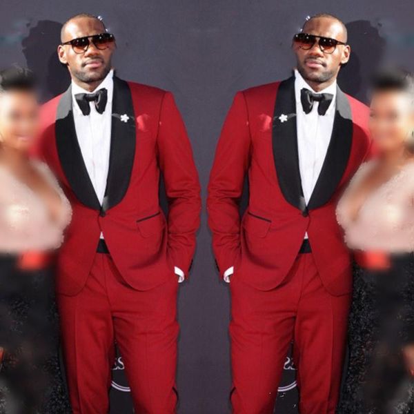 Acheter Beau Rouge Hommes Costumes Mariage Smux Smokings Avec Noeud Papillon Noir Fait Sur Mesure Costume Formel Pour Mariage Bestmen Veste Arc