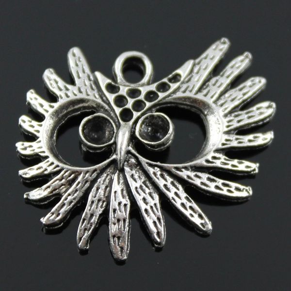 

60pcs/много 30*26 мм 2 цвета старинное серебро, античная бронзовая сова шарм diy для ручной работы, Bronze;silver