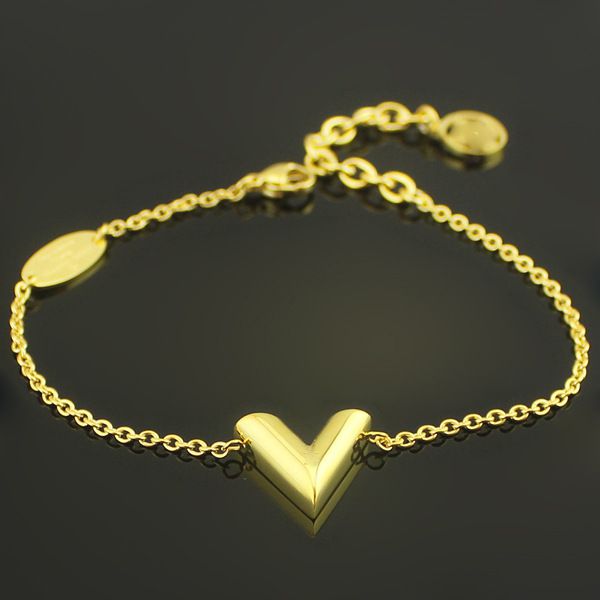

wholesale-the high-end jewelry v bracelet shaped 18 karat gold bracelet and v shaped gold bracelet lady agent, Black