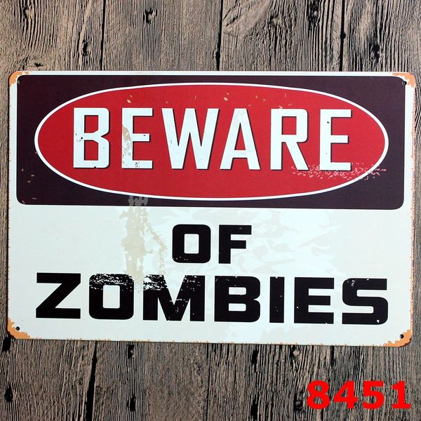 Beware Of Zom Bise Metal Poster Retro Wall Decor Vintage Home Craft Beware Of Zom Bise Metal Poster Retro Wall Decor Vintage Home Craft Tin Sign Mix Order