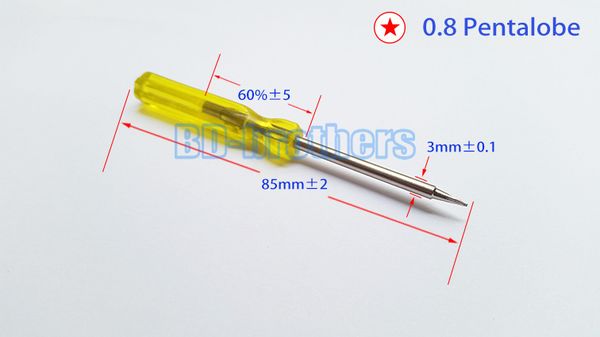 Хорошее качество Желтая отвертка 0.8 Pentalobe отвертки инструменты для ремонта телефона i Phone 500 шт. / лот.