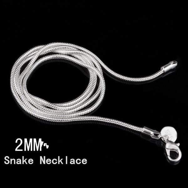 

2 мм" 0 " змея цепи ожерелье женщин 925 стерлингового Щепка корейский бренд партии же