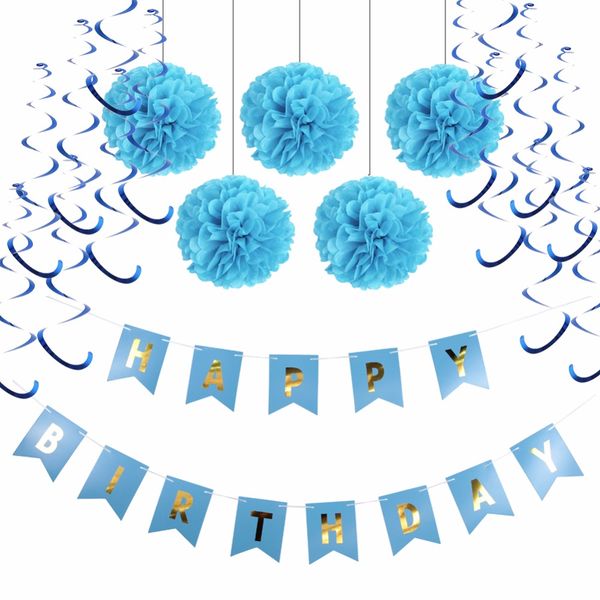 Boy Baby Birthday Party Decoration Blue Party Supplies 20cm