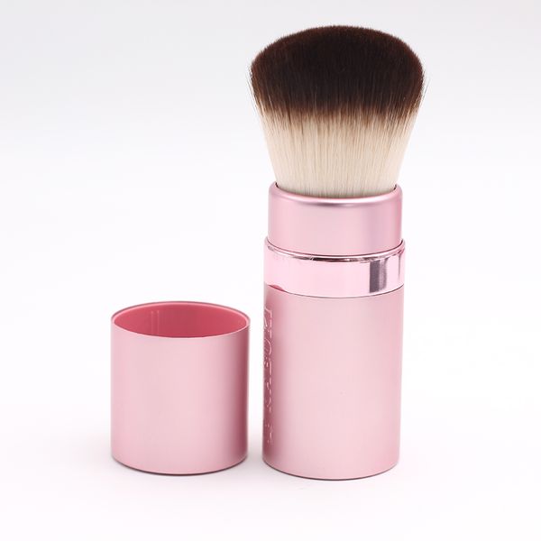 

1pcs portable pink cute luxurious soft wavy synthetic hair pull-up cover big retractable kabuki blush makeup brush cosmetic tools