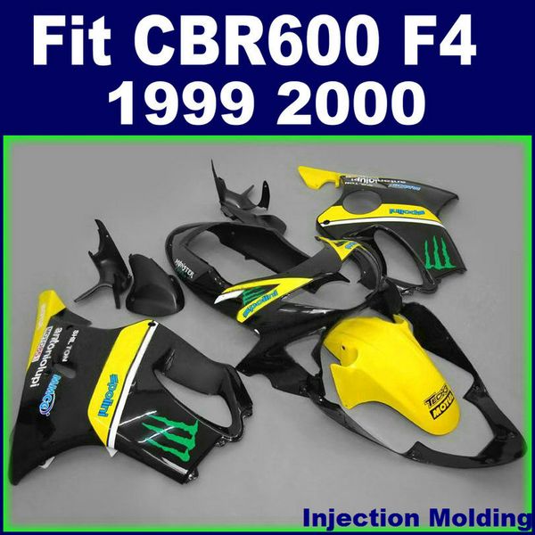

7gifts injection molding customize for honda fairings cbr600 f4 1999 2000 yellow black 99 00 cbr 600 f4 fairings kits yxvf