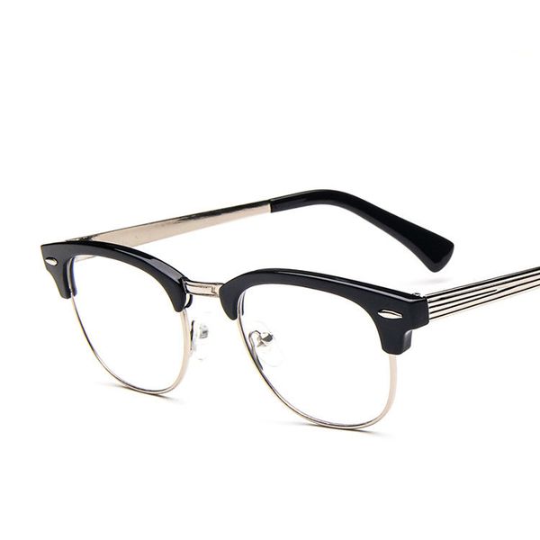

wholesale-2015 style nail half rim glasse for men women oculos grau metal leg eyeglasses frames, Silver