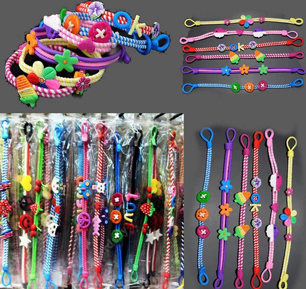 2015 nuovi braccialetti per bambini Bracciali in argilla polimerica per bambini stile misto Prendi i fiori stella orso lettera Braccialetto a sette colori 30 pz / lotto