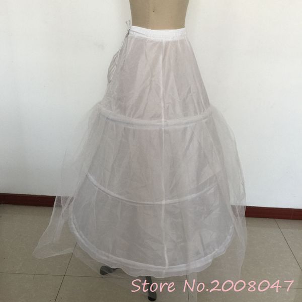 Vestido de noiva de tule branco crinolina vestido de baile vestido de noiva petticoat 3 anel de aço até o chão vestido de casamento estilo deslizante pet249h