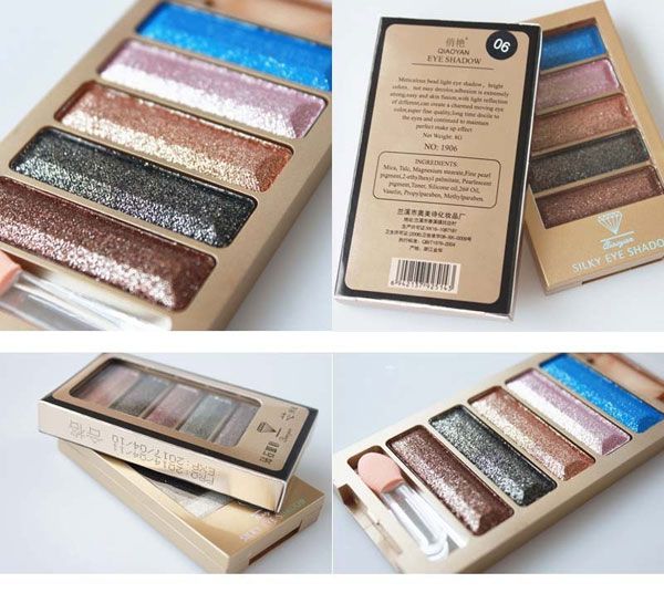 

factory price new brand 5 color glitter eyeshadow makeup eye shadow palette,super flash diamond eyeshadow with brush dhl