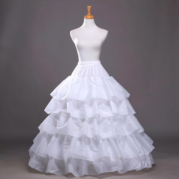 

2016 in stock four hoops five layers petticoats slip bridal crinoline for ball gowns quinceanera/wedding/prom dresses cpa210, White