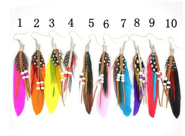 

новый 2016 женщины перо серьги красочные пирсинг мотаться шарик серьги мода дамы девушки хорошие ювелирные изделия богемия стиль y108, Silver