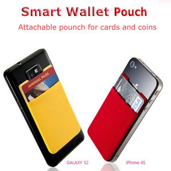

customize logo smart wallet pouchl ,sticks to back of phone silicone smart card holder universal 3m sticky smart wallet credit card holder