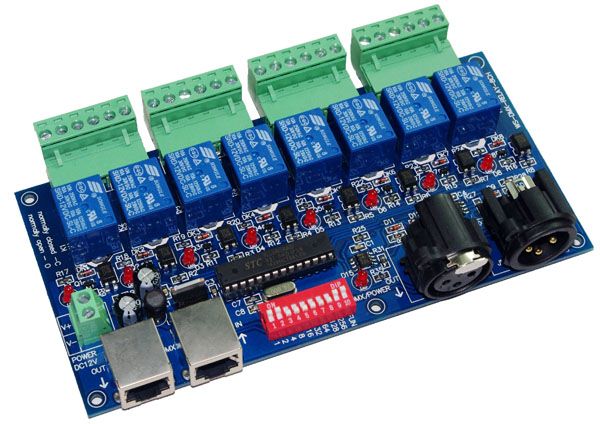 

8ch dmx512 relay controller board, dmx512 relay contol ,8 channel dmx 512 relay swicth