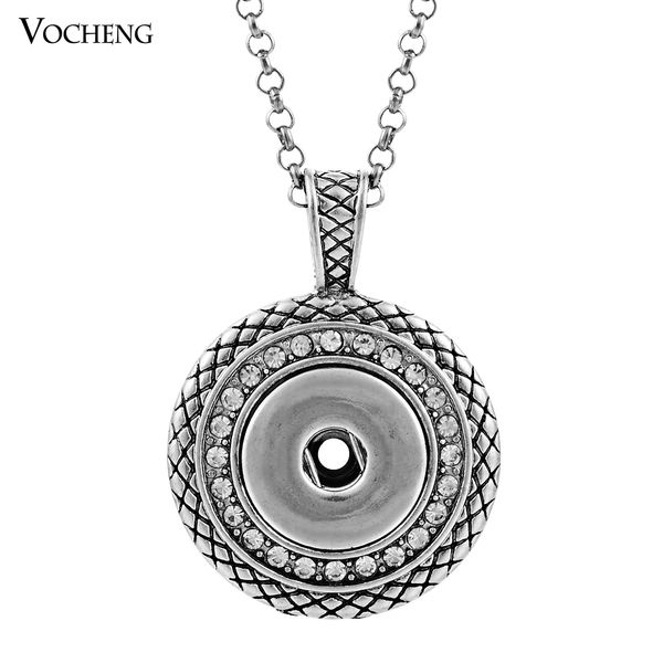 

noosa ginger snap necklace button pendants with crystal jewelry interchangeable jewerly with stainless steel chain nn-032, Silver
