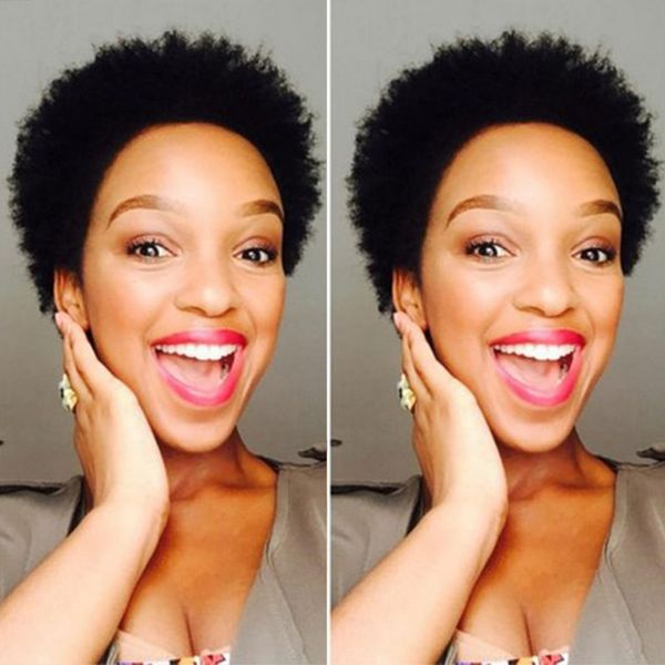 Hot The Hairstyle Short Cut Kinky Curly Wig Simulation Human Hair