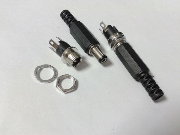 

8set 5.5mm x 2.1mm dc power( female socket + male plug) panel mount connector