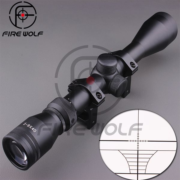 

Direct Selling New Lens 3-9x40 Mil Dot Air Rifle Gun Hunting Scope Telescopic Sight Riflescope + 11/21mm Mounts